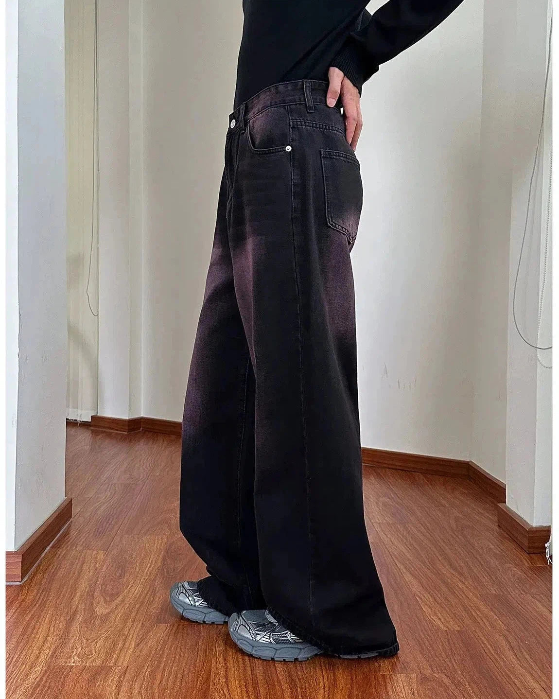 Nine Purple Fade Detail Jeans-korean-fashion-Jeans-Nine's Closet-OH Garments