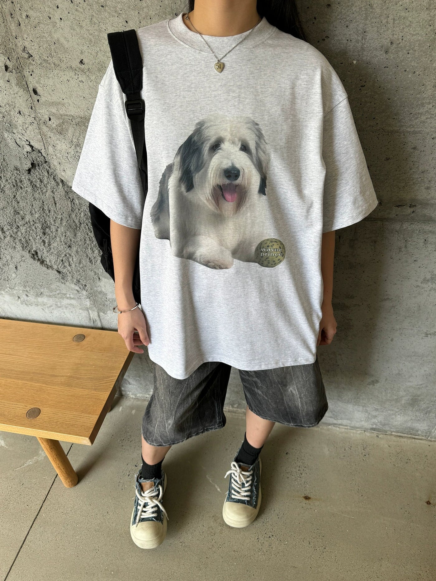 Nine Sheepdog Graphic T-Shirt-korean-fashion-T-Shirt-Nine's Closet-OH Garments