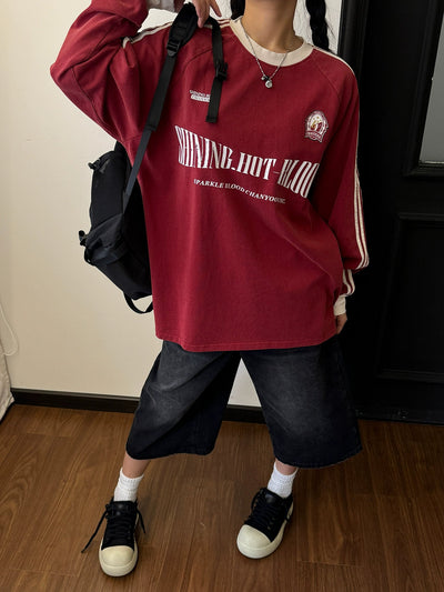 Nine Shining Hot Blood Crewneck-korean-fashion-Crewneck-Nine's Closet-OH Garments