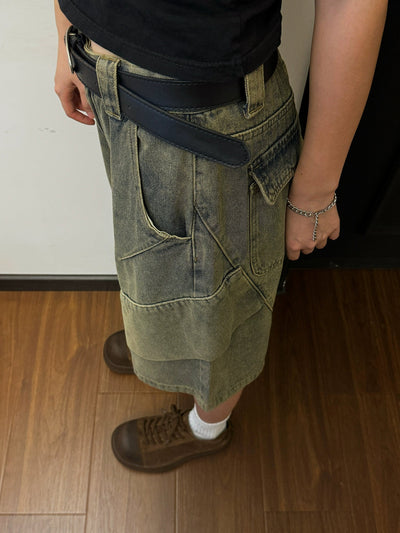 Nine Side Flaps Denim Shorts-korean-fashion-Shorts-Nine's Closet-OH Garments
