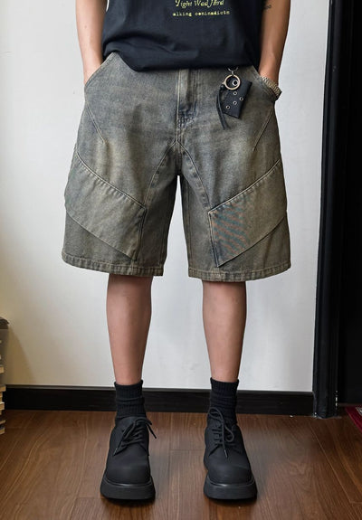 Nine Side Flaps Denim Shorts-korean-fashion-Shorts-Nine's Closet-OH Garments