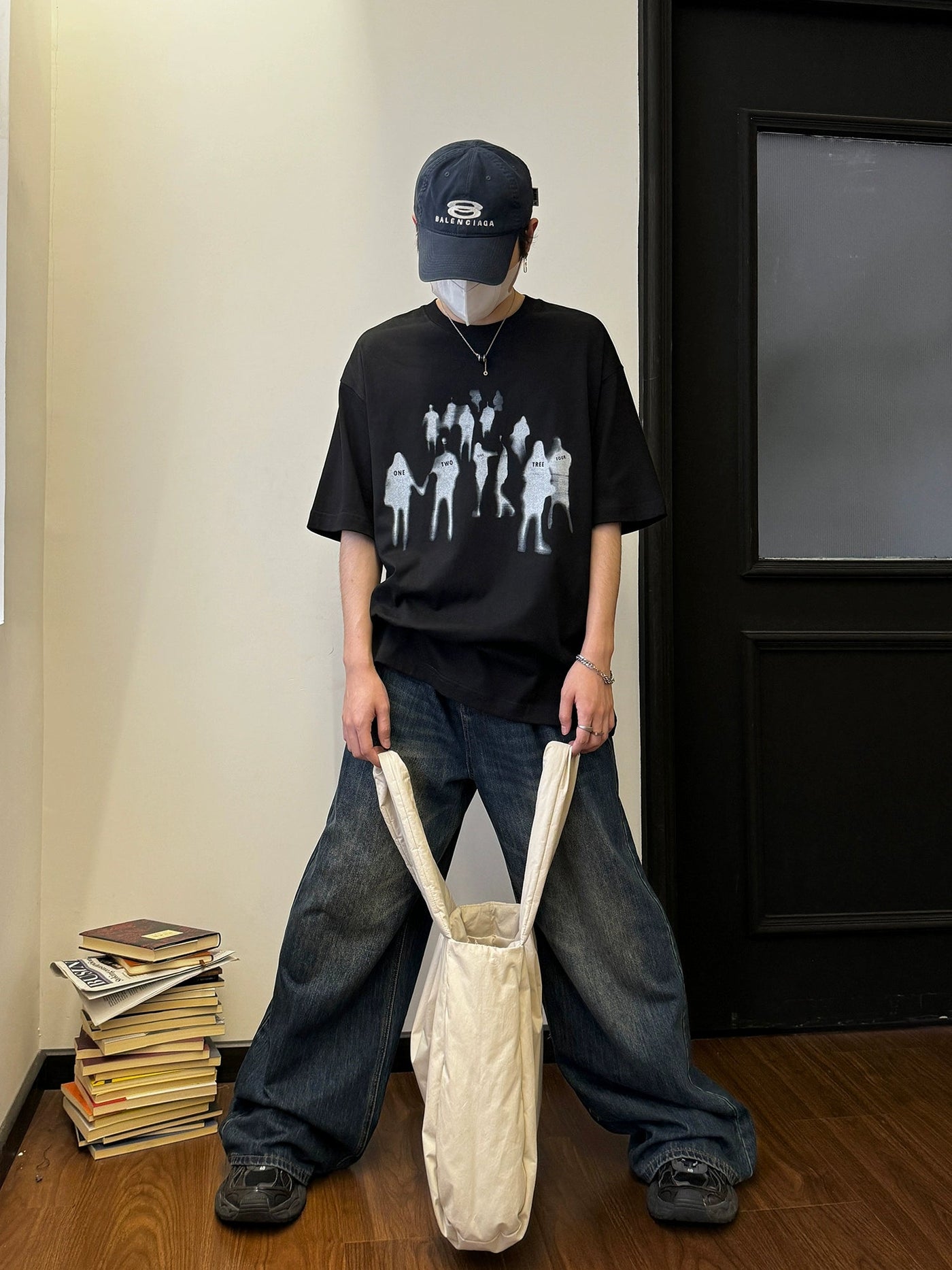 Nine Silhouette Graphic T-Shirt-korean-fashion-T-Shirt-Nine's Closet-OH Garments
