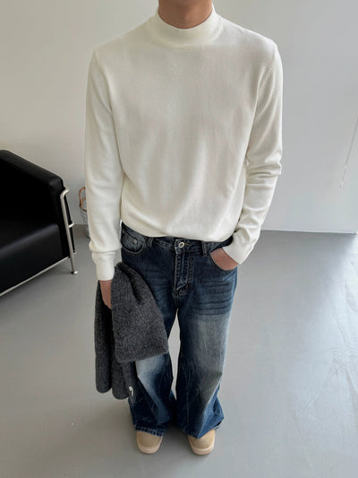 Nine Solid Knit Mockneck-korean-fashion-Mockneck-Nine's Closet-OH Garments