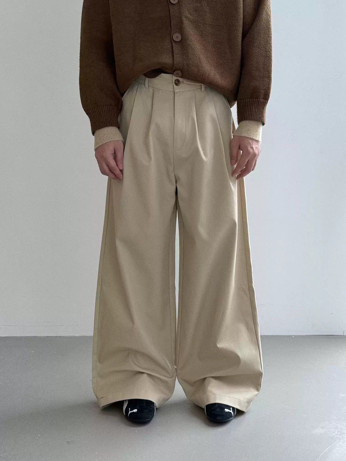 Nine Solid Pleats Trousers-korean-fashion-Trousers-Nine's Closet-OH Garments