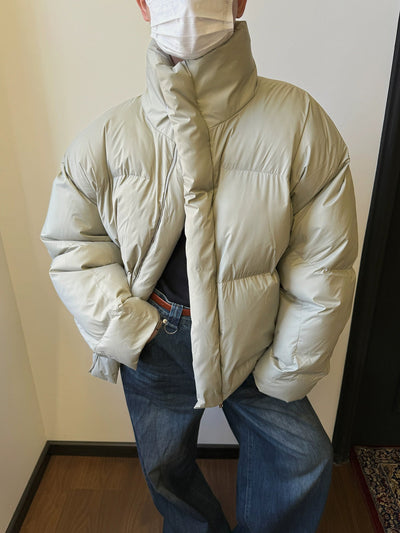 Nine Solid Seam Detail Puffer Jacket-korean-fashion-Jacket-Nine's Closet-OH Garments
