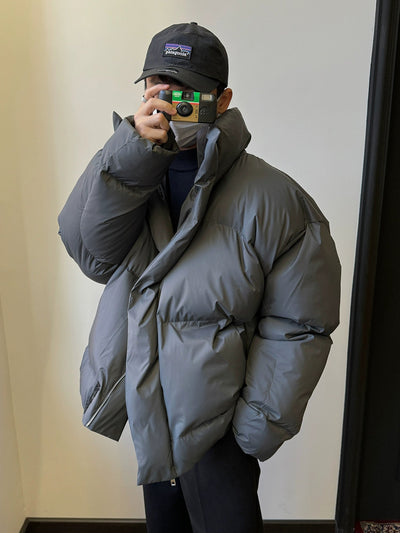 Nine Solid Seam Detail Puffer Jacket-korean-fashion-Jacket-Nine's Closet-OH Garments