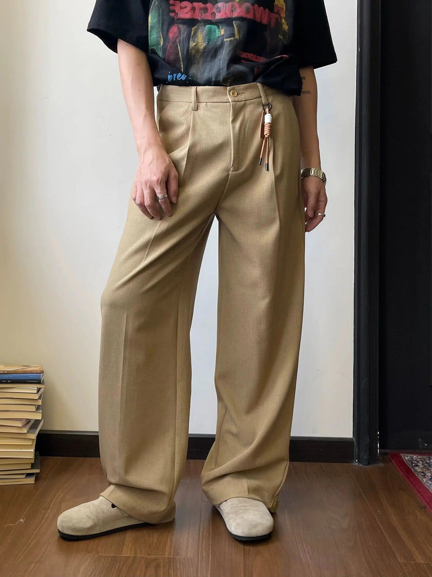 Nine Solid String Chord Trousers-korean-fashion-Trousers-Nine's Closet-OH Garments