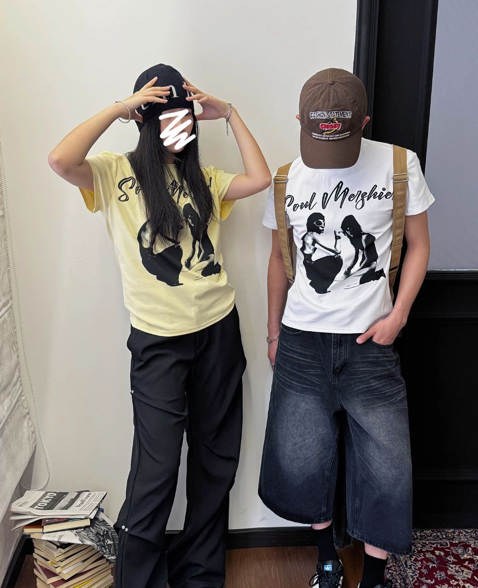 Nine Soul of Mershier Graphic T-Shirt-korean-fashion-T-Shirt-Nine's Closet-OH Garments