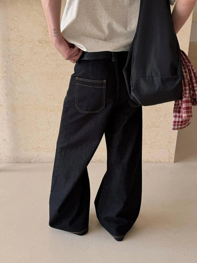 Nine Stitched Wide Leg Jeans-korean-fashion-Jeans-Nine's Closet-OH Garments