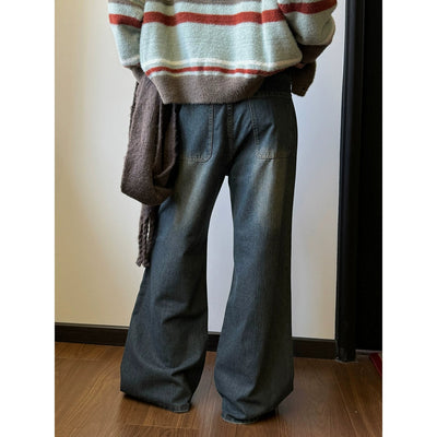 Nine Stone Wash Pleated Jeans-korean-fashion-Jeans-Nine's Closet-OH Garments