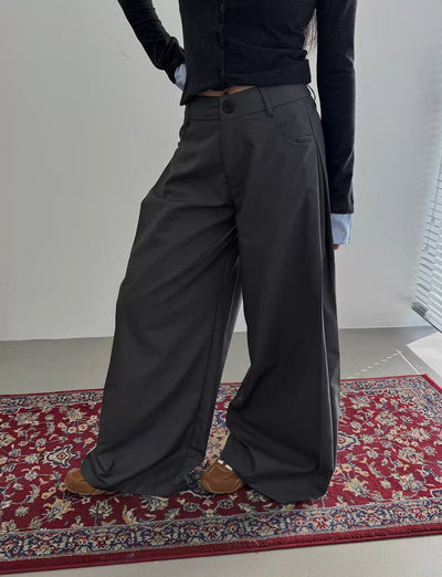 Nine Straight Loose Fit Pants-korean-fashion-Pants-Nine's Closet-OH Garments