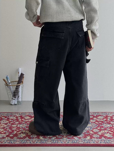 Nine Straight Mid-High Waist Cargo Pants-korean-fashion-Pants-Nine's Closet-OH Garments