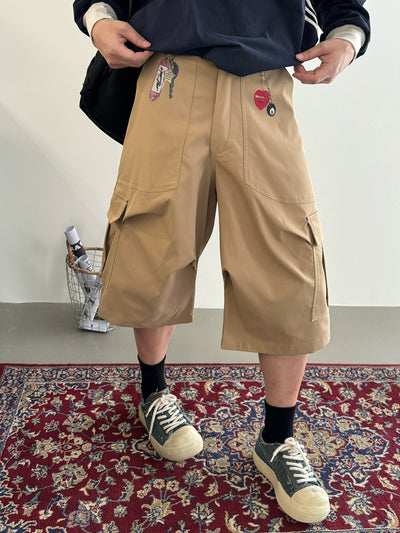 Nine Straight Pleated Cargo Shorts-korean-fashion-Shorts-Nine's Closet-OH Garments