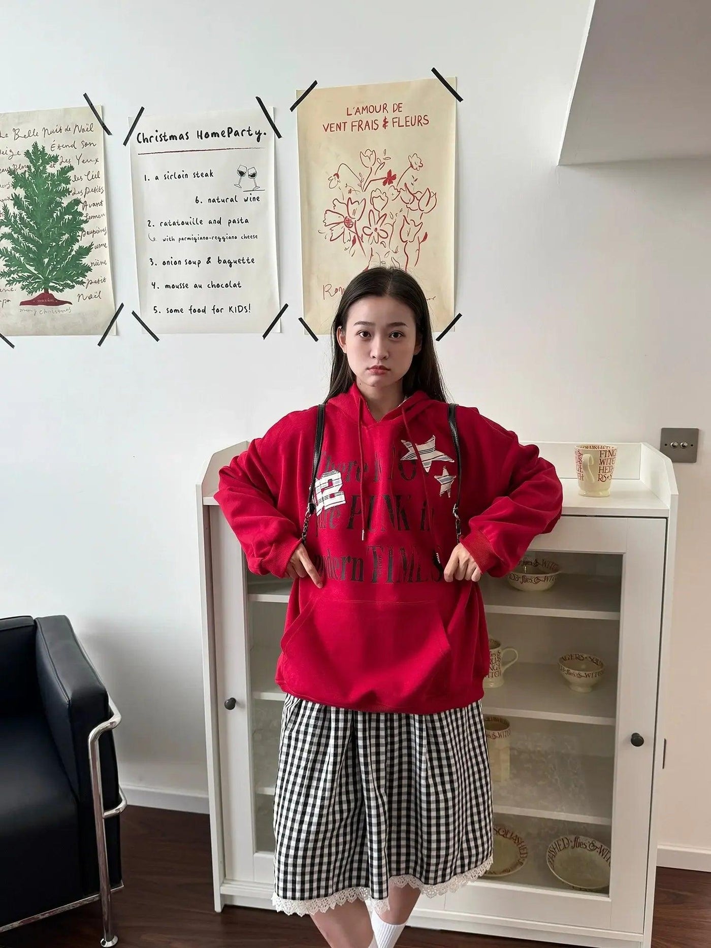 Nine Striped Patches Printed Hoodie-korean-fashion-Hoodie-Nine's Closet-OH Garments