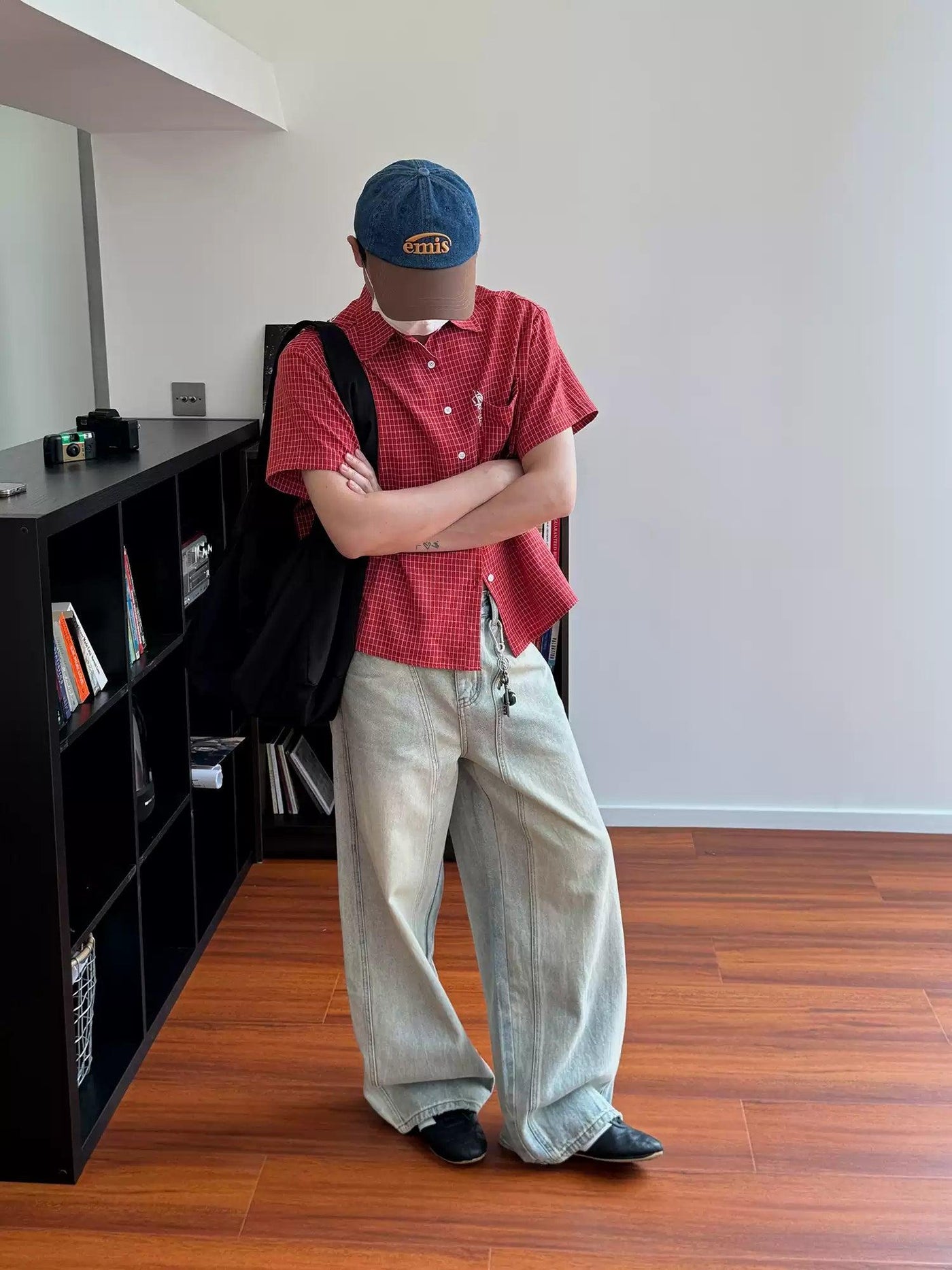 Nine Structured Washed Wide Jeans-korean-fashion-Jeans-Nine's Closet-OH Garments