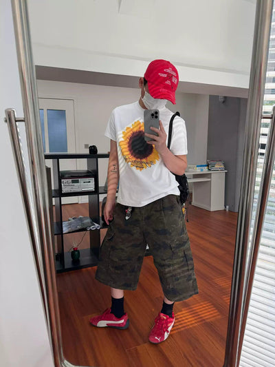 Nine Sunflower Graphic Print T-Shirt-korean-fashion-T-Shirt-Nine's Closet-OH Garments