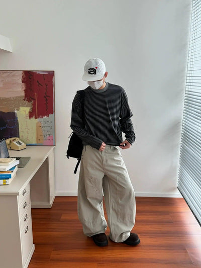 Nine Thin Stripes Long Sleeve T-Shirt-korean-fashion-T-Shirt-Nine's Closet-OH Garments