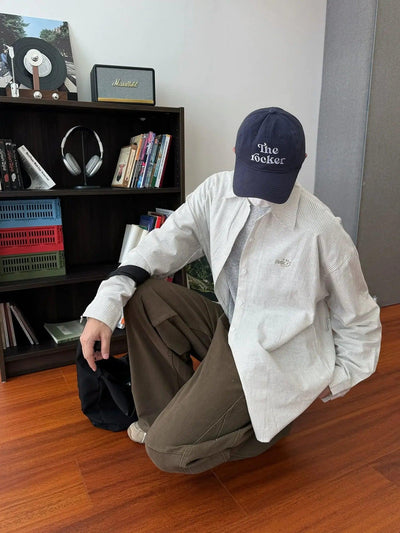 Nine Thin Stripes L/S Shirt-korean-fashion-Shirt-Nine's Closet-OH Garments
