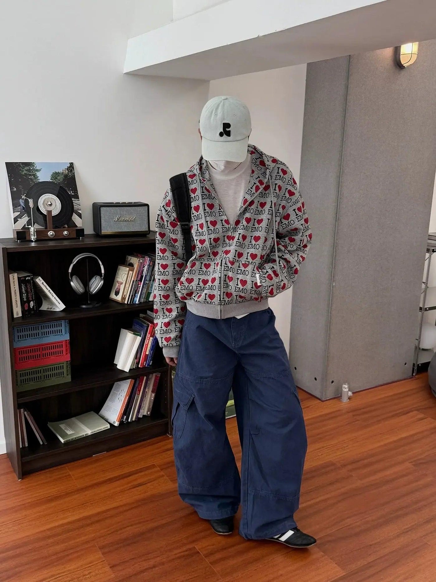 Nine Tilt Side Pockets Cargo Jeans-korean-fashion-Jeans-Nine's Closet-OH Garments