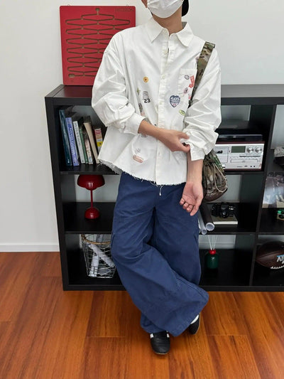 Nine Tilt Side Pockets Cargo Jeans-korean-fashion-Jeans-Nine's Closet-OH Garments