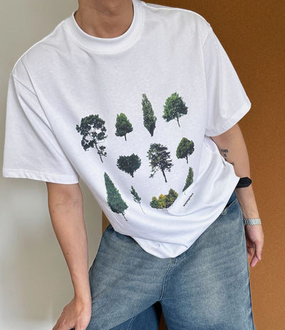 Nine Tree Types Graphic T-Shirt-korean-fashion-T-Shirt-Nine's Closet-OH Garments