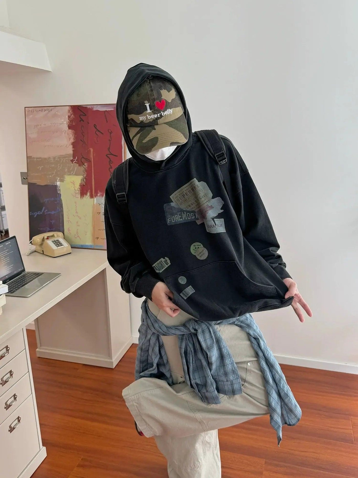 Nine Vintage Graphic Print Hoodie-korean-fashion-Hoodie-Nine's Closet-OH Garments