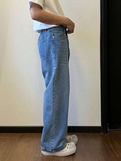 Nine Vintage Washed Straight Jeans-korean-fashion-Jeans-Nine's Closet-OH Garments