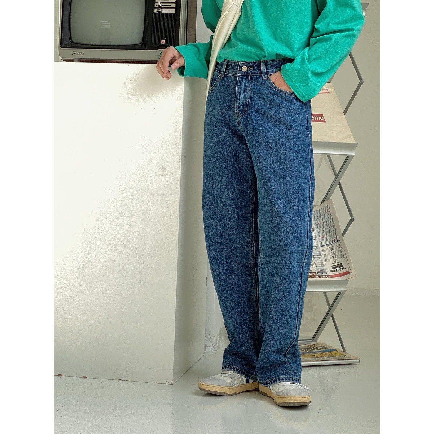 Nine Vivid Blue Jeans-korean-fashion-Jeans-Nine's Closet-OH Garments