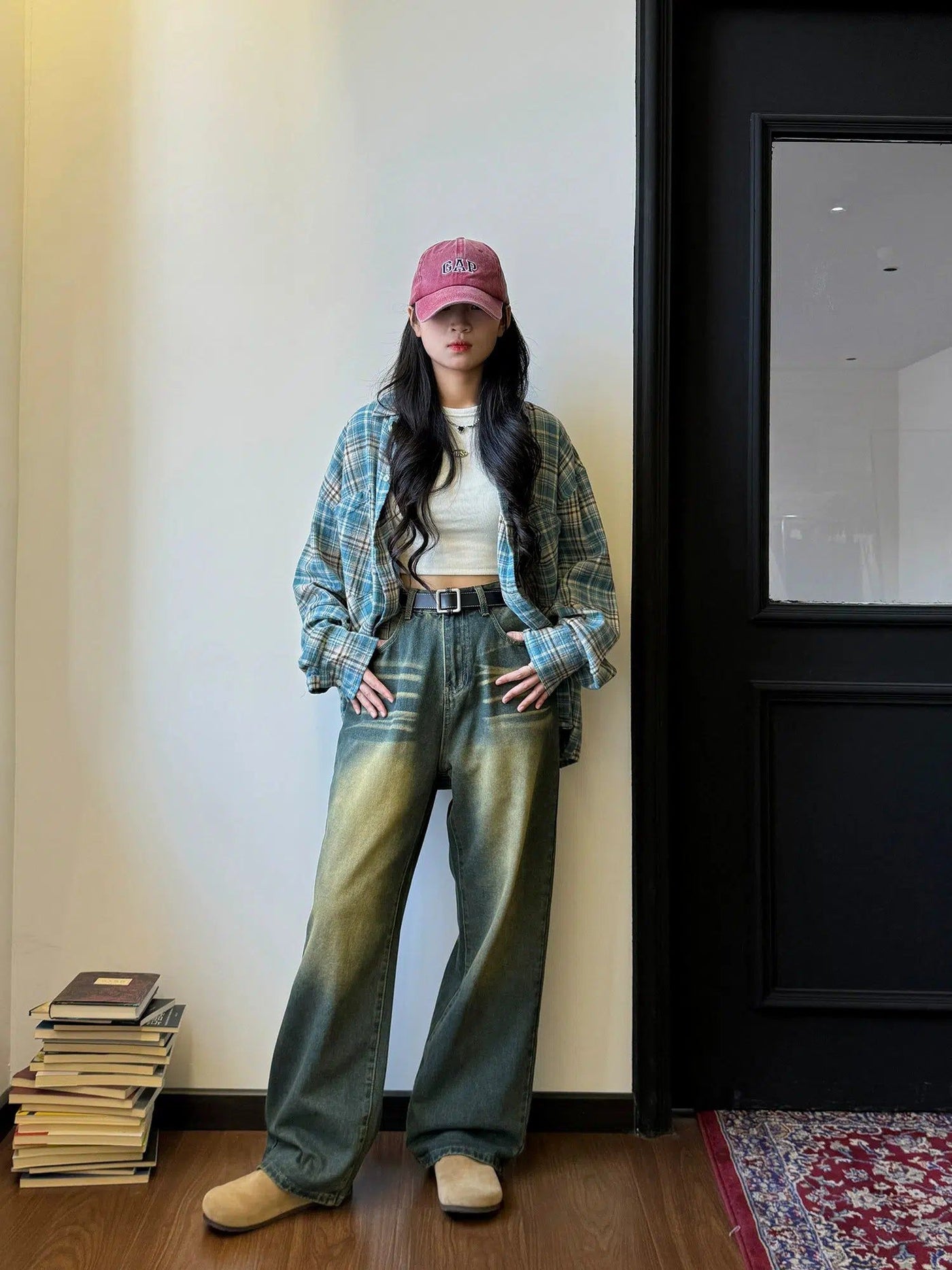 Nine Washed & Faded Straight Jeans-korean-fashion-Jeans-Nine's Closet-OH Garments