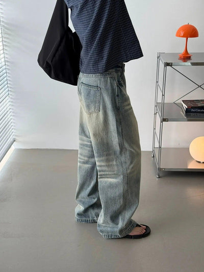 Nine Washed Multi-Whisker Loose Jeans-korean-fashion-Jeans-Nine's Closet-OH Garments