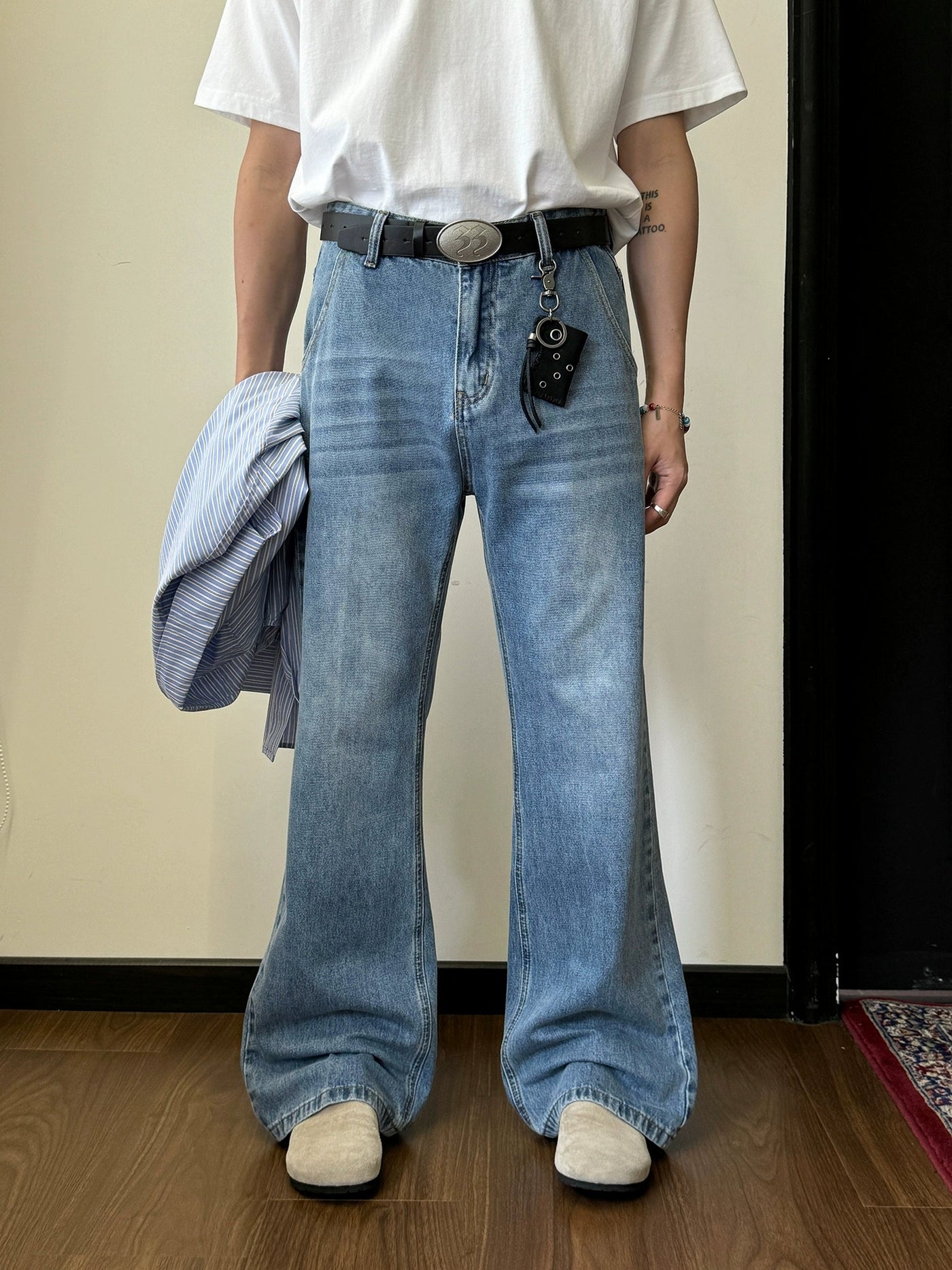 Nine Washed Regular Fit Jeans-korean-fashion-Jeans-Nine's Closet-OH Garments