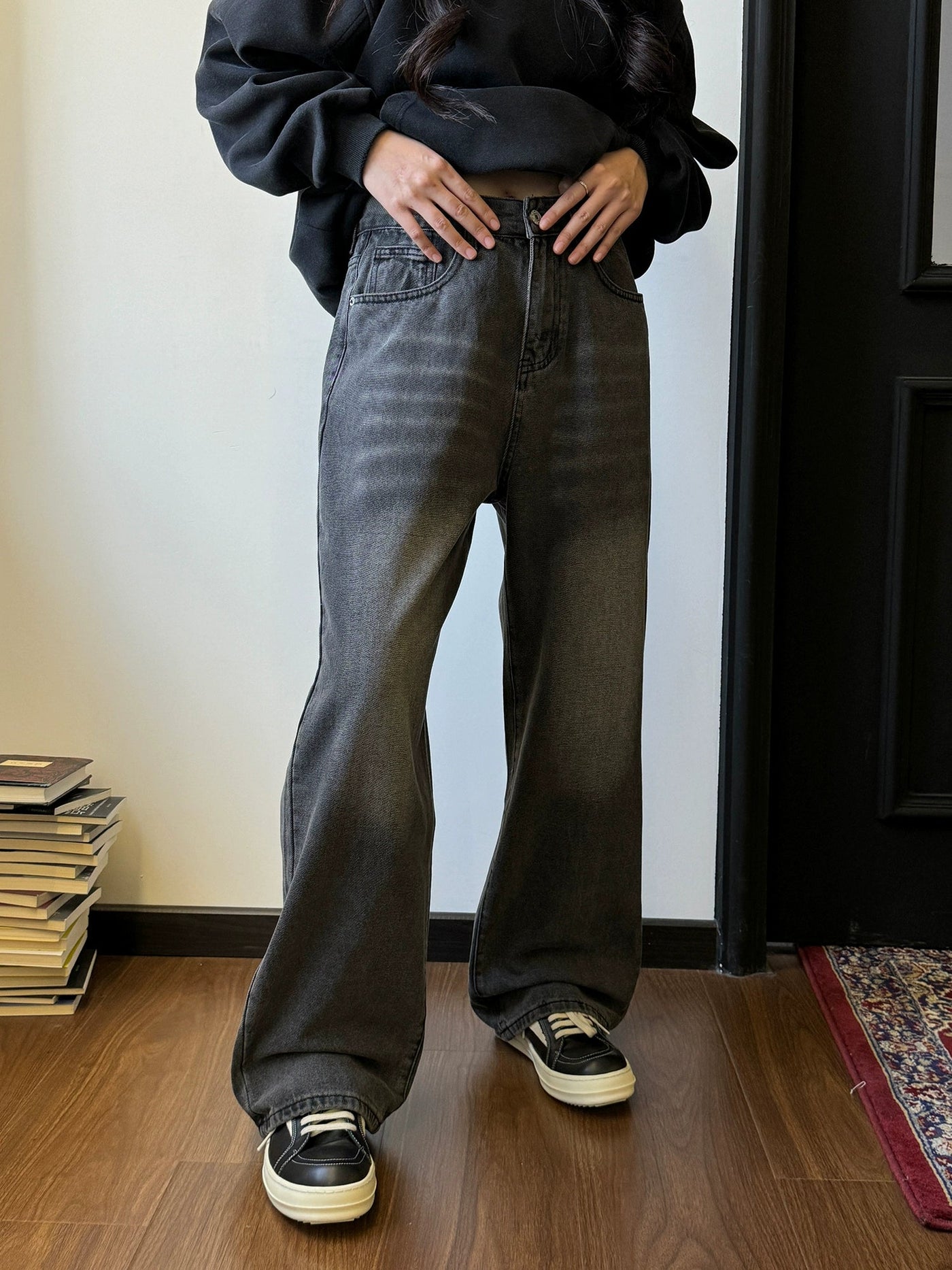 Nine Washed Straight Jeans-korean-fashion-Jeans-Nine's Closet-OH Garments
