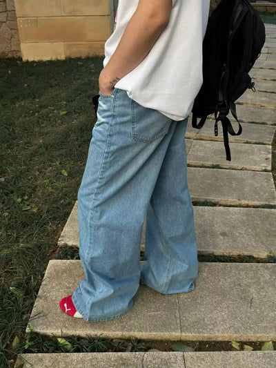 Nine Washed Whiskers Relaxed Fit Jeans-korean-fashion-Jeans-Nine's Closet-OH Garments