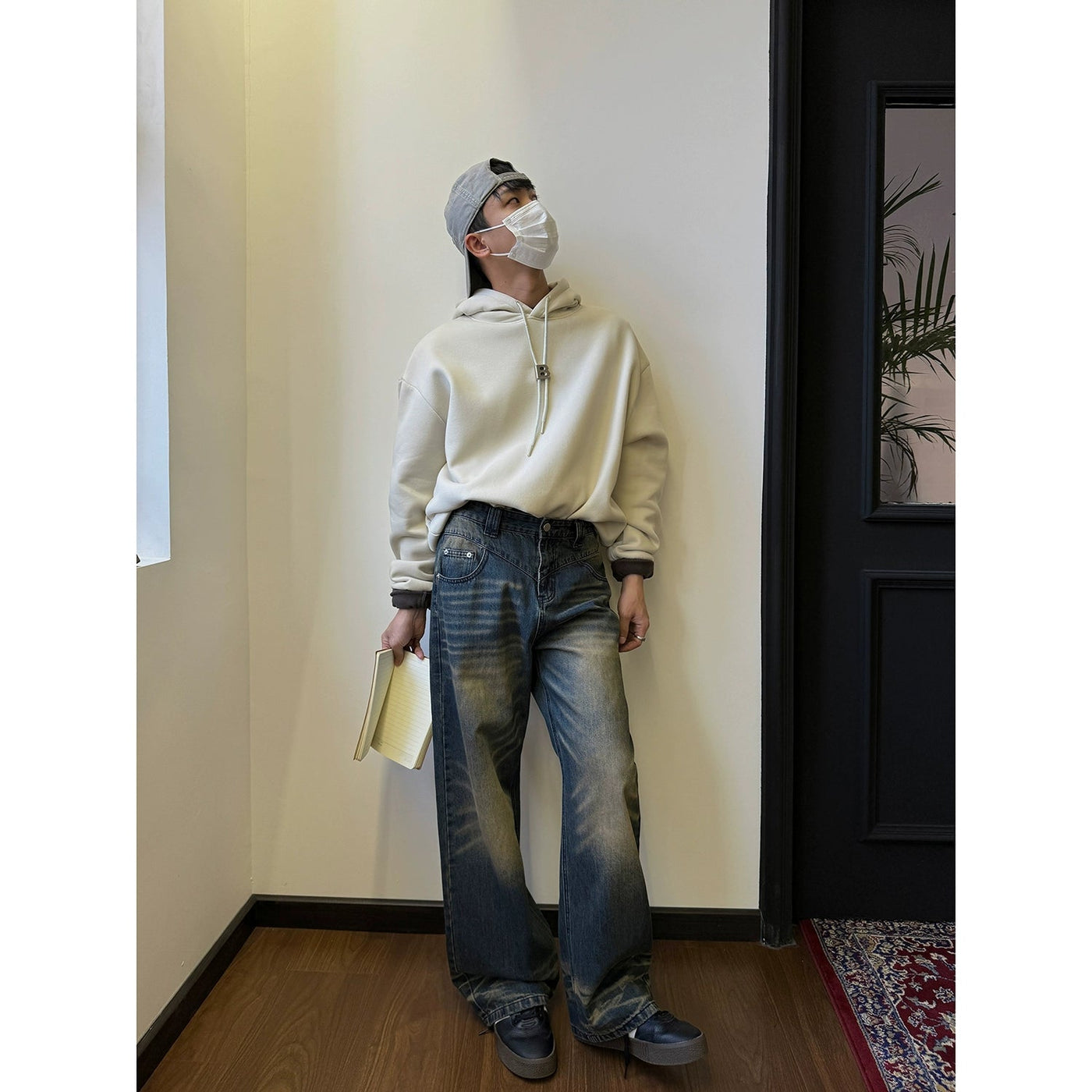 Nine Whiskered Dirty Fit Jeans-korean-fashion-Jeans-Nine's Closet-OH Garments