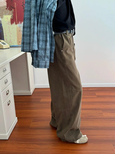 Nine Wide Cut Plain Color Jeans-korean-fashion-Jeans-Nine's Closet-OH Garments