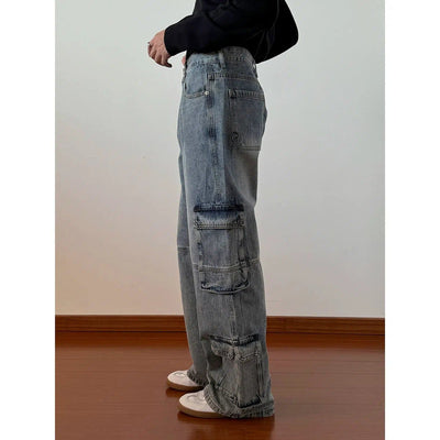 Nine Workwear Cargo Style Jeans-korean-fashion-Jeans-Nine's Closet-OH Garments