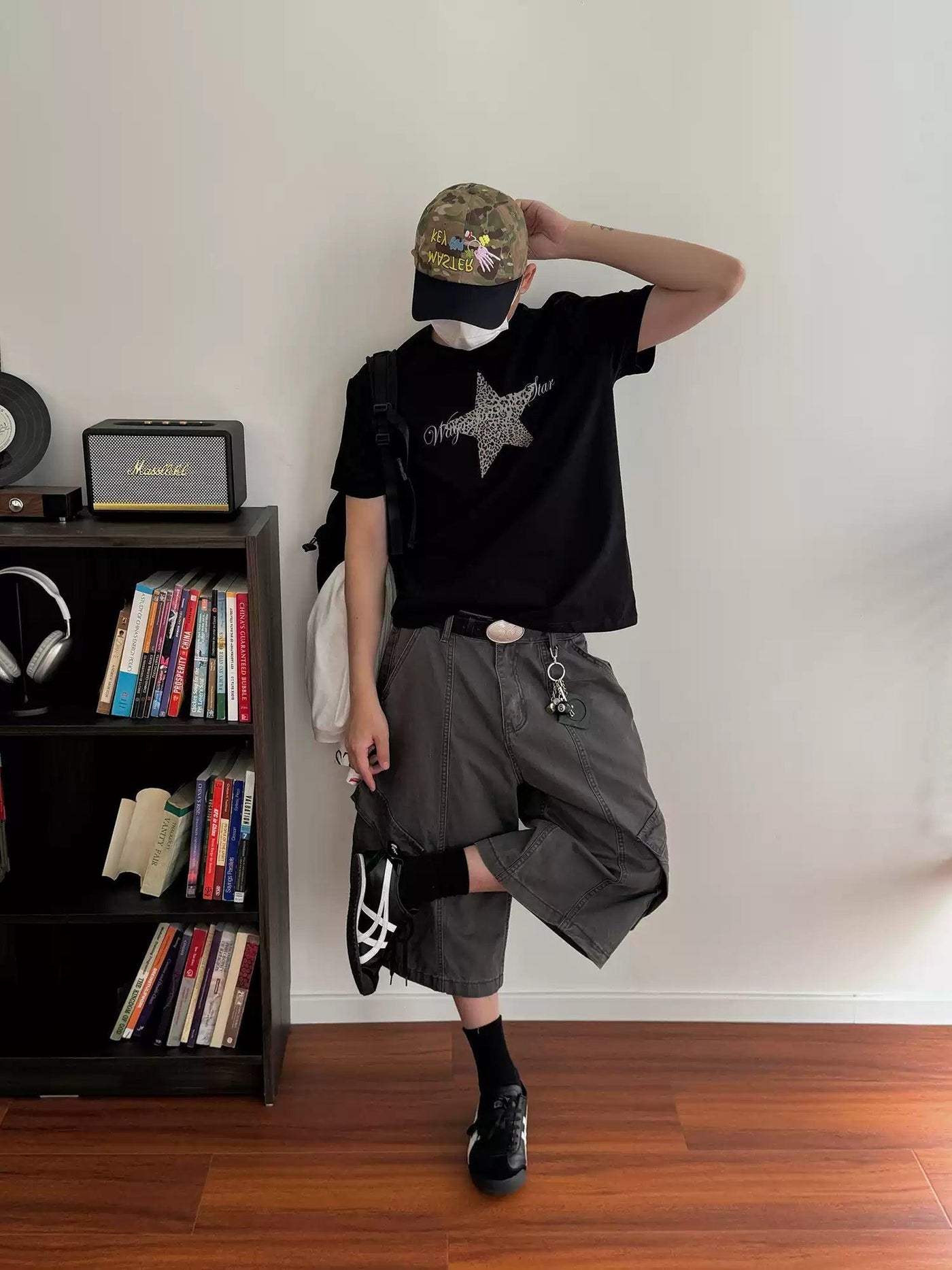 Nine Workwear Washed Denim Shorts-korean-fashion-Shorts-Nine's Closet-OH Garments