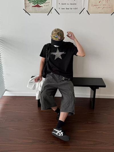 Nine Workwear Washed Denim Shorts-korean-fashion-Shorts-Nine's Closet-OH Garments