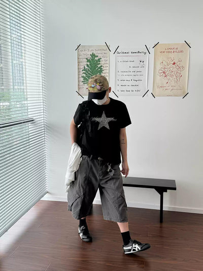 Nine Workwear Washed Denim Shorts-korean-fashion-Shorts-Nine's Closet-OH Garments