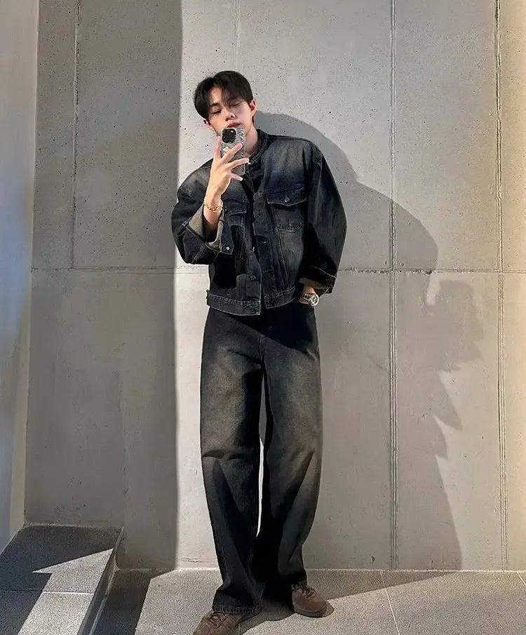 OH Acid Washed Wide Leg Jeans-korean-fashion-Jeans-OH Atelier-OH Garments