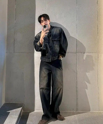 OH Acid Washed Wide Leg Jeans-korean-fashion-Jeans-OH Atelier-OH Garments