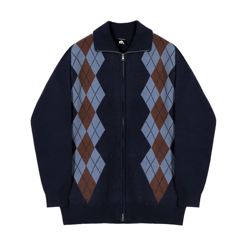 OH Argyle Knit Jacket-korean-fashion-Jacket-OH Atelier-OH Garments