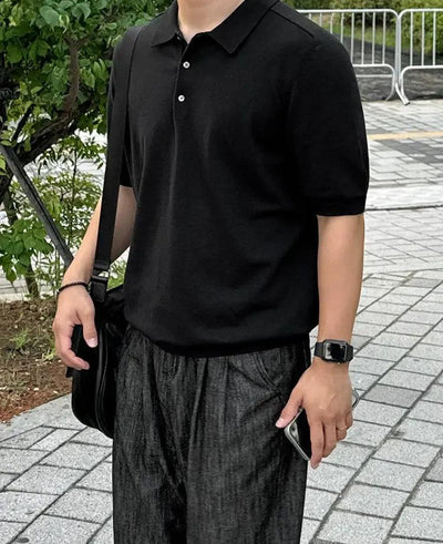 OH Basic Three-Buttons Knit Polo-korean-fashion-Polo-OH Atelier-OH Garments
