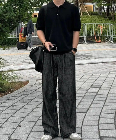 OH Basic Three-Buttons Knit Polo-korean-fashion-Polo-OH Atelier-OH Garments