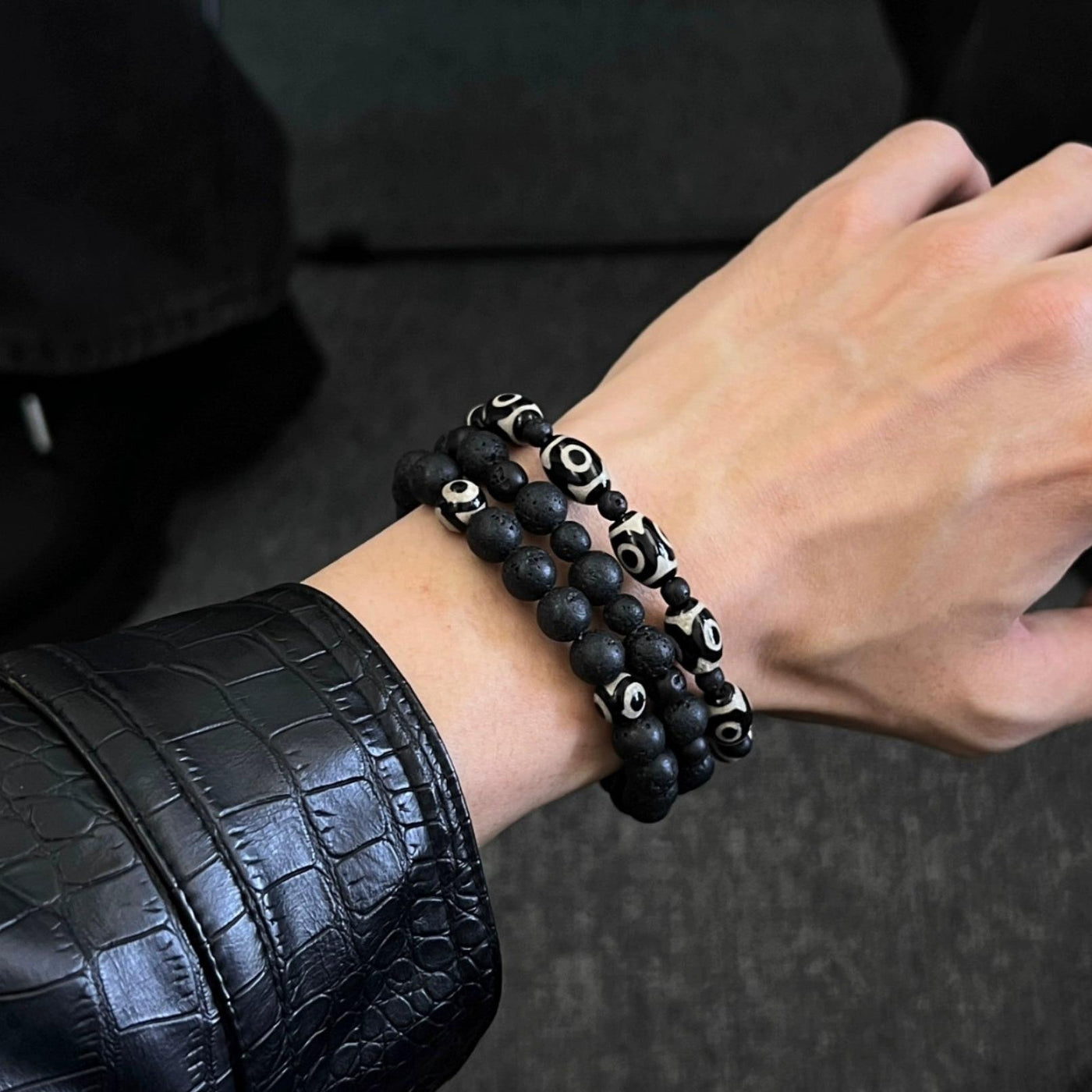 OH Black Bead & Stone Bracelet-korean-fashion-Bracelet-OH Atelier-OH Garments
