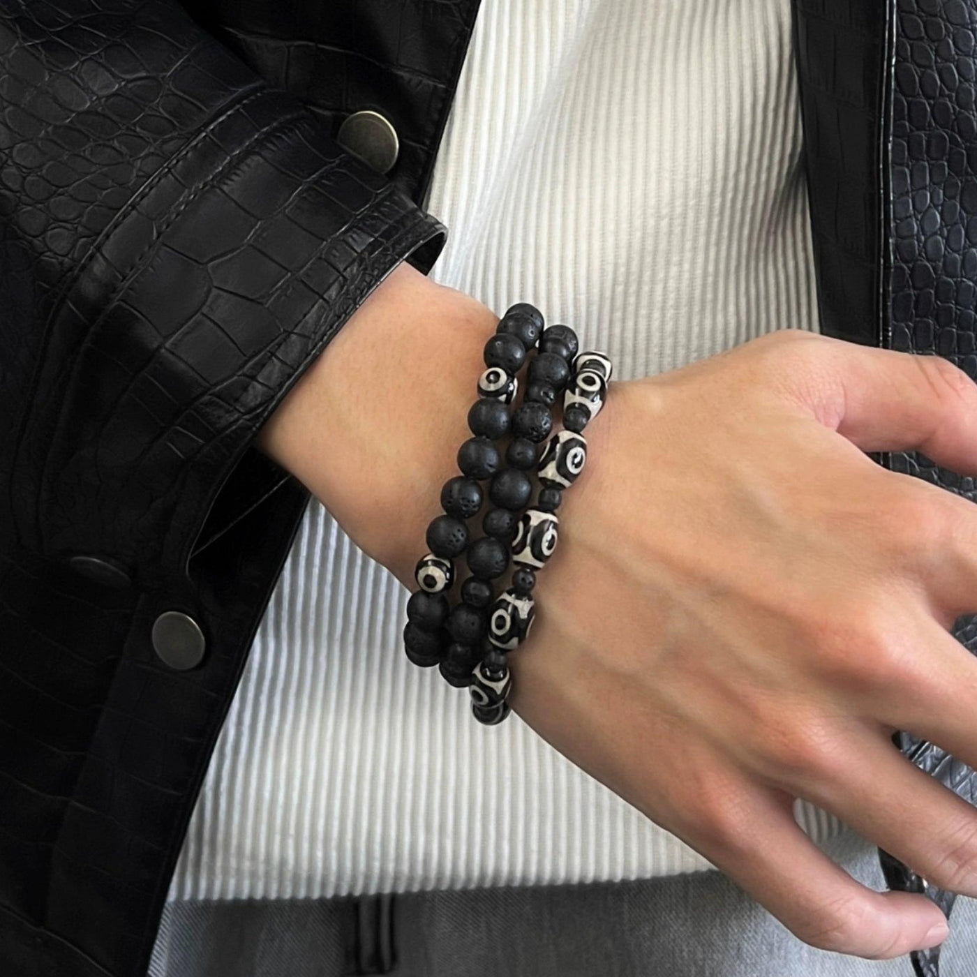 OH Black Bead & Stone Bracelet-korean-fashion-Bracelet-OH Atelier-OH Garments