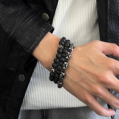 OH Black Bead & Stone Bracelet-korean-fashion-Bracelet-OH Atelier-OH Garments
