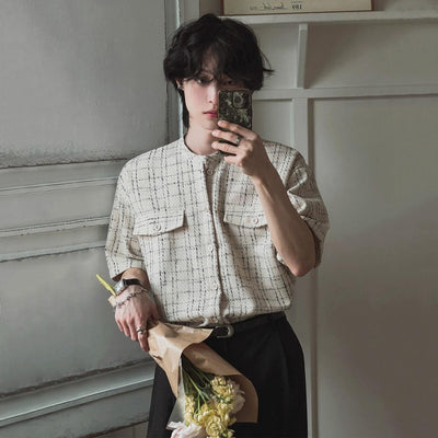 OH Breast Pocket Textured Shirt-korean-fashion-Shirt-OH Atelier-OH Garments