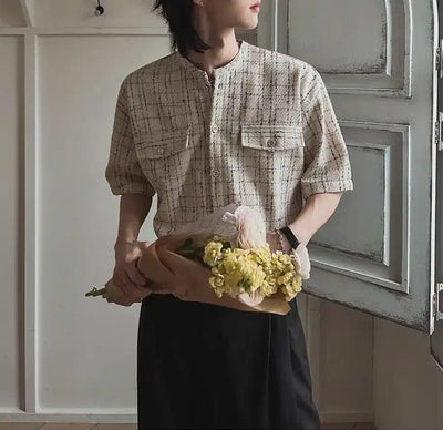 OH Breast Pocket Textured Shirt-korean-fashion-Shirt-OH Atelier-OH Garments
