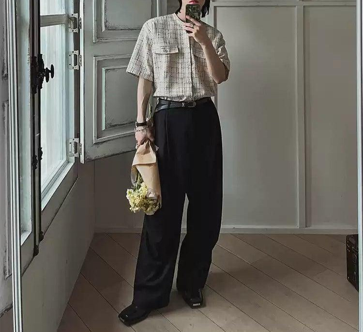 OH Breast Pocket Textured Shirt-korean-fashion-Shirt-OH Atelier-OH Garments